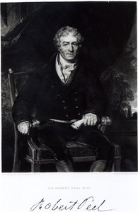 Portret Sir Roberta Peela (1788-1850), grawerowany przez H, Robinson (grafika) (fot. bw) autorstwa Thomas Lawrence