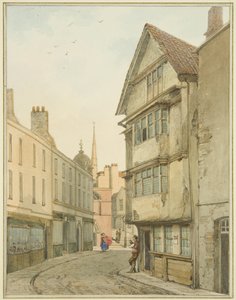 Back Street, patrząc na północ w kierunku Baldwin Street (akwarela na papierze) autorstwa Thomas Leeson the Elder Rowbotham