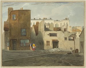 Back of Infirmary, przedstawiający Whitson Street (ołówek i akwarela na papierze) autorstwa Thomas Leeson the Elder Rowbotham