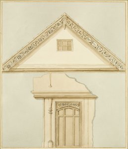 Tablice wejściowe i barkowe do Domu Roberta Adamsa (akwarela na papierze) autorstwa Thomas Leeson the Elder Rowbotham