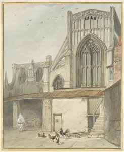 End of North Transept of St Mary Redcliffe (akwarela na papierze) autorstwa Thomas Leeson the Elder Rowbotham
