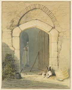 Wejście do domu wiejskiego autorstwa Thomas Leeson the Elder Rowbotham