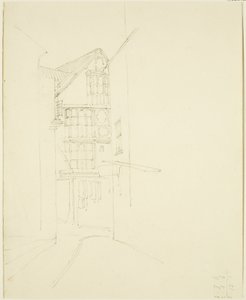 Patrząc w Pithay z Wine Street (ołówek na papierze) autorstwa Thomas Leeson the Elder Rowbotham