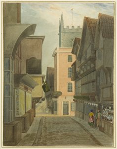 Ulica Mary-le-Port (akwarela na papierze) autorstwa Thomas Leeson the Elder Rowbotham