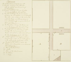 Plan 46 Baldwin Street (pióro i atrament na papierze) autorstwa Thomas Leeson the Elder Rowbotham