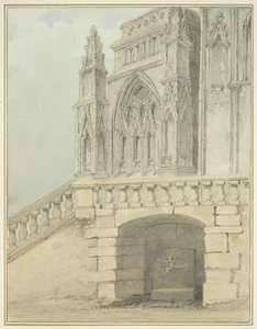 Redcliffe Conduit i część North Porch (akwarela na papierze) autorstwa Thomas Leeson the Elder Rowbotham