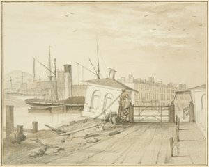 Osiadanie Toll House, na Prince Street Bridge, 1828 autorstwa Thomas Leeson the Elder Rowbotham