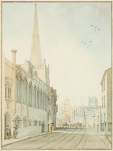 Kościół Św. Jana na Murze w kierunku Nabrzeża (akwarela na papierze) autorstwa Thomas Leeson the Elder Rowbotham