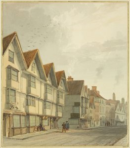 Thomas Street, przedstawiający „White Lion” (akwarela na papierze) autorstwa Thomas Leeson the Elder Rowbotham