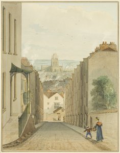 Widok ze szczytu Lodge Street (akwarela na papierze) autorstwa Thomas Leeson the Elder Rowbotham