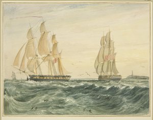 West Indiaman „Ann” przy Flat Holm autorstwa Thomas Leeson the Elder Rowbotham