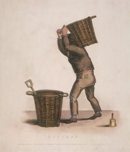 Śmieciarz niosący na plecach kosz ze śmieciami, 1820