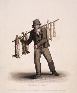 Sprzedawca królików niosący tyczkę z królikami, 1820