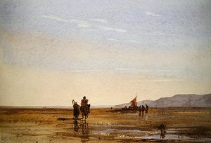 Scena na plaży (akwarela na papierze)
