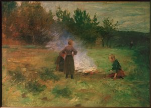 Dziewczyny przy ognisku autorstwa Thomas Ludwig Herbst