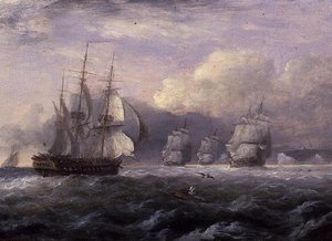 Bieganie przed twardą bryzą - North Foreland, Coast of Kent autorstwa Thomas Luny