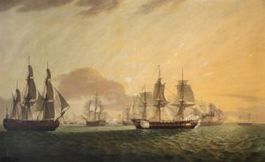 "Generał Goddard" przechwytujący holenderskie statki wschodnioindyjskie, koniec XVIII - początek XIX wieku (olej na płótnie) autorstwa Thomas Luny