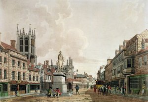 The Market Place, Hull, patrząc na północ autorstwa Thomas Malton Jnr.