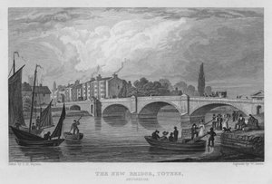 Nowy most, Totnes, Devonshire (grawerowanie)
