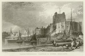 Zamek i miasto Carrickfergus autorstwa Thomas Mann Baynes