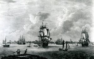Widok Charles Town, stolicy Południowej Karoliny w Ameryce Północnej, rytowany przez Pierre Charles Canot