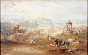 Edynburg z Calton Hills (akwarela na papierze)