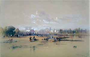 „Notre Dame z mostu Ogrodu Królewskiego, Paryż”, c1835-1890 autorstwa Thomas Miles Richardson II