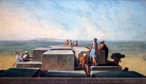 Wierzchołek Pierwszej Piramidy w Gizie, 1794 autorstwa Thomas Milton