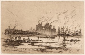 Communipaw, NJ autorstwa Thomas Moran