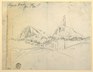 Rysunek, Głowa Jaszczurki, Kolorado autorstwa Thomas Moran
