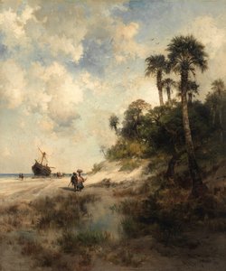 Fort George Island na Florydzie, 1878 r. autorstwa Thomas Moran