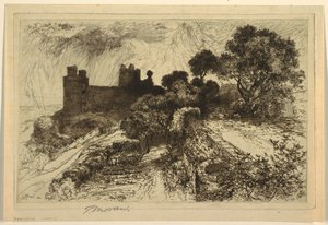 Zamek Harlech, Północna Walia autorstwa Thomas Moran