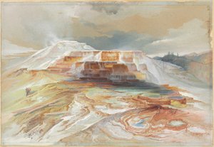 Gorące źródła rzeki Gardiner, Yellowstone autorstwa Thomas Moran