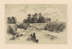 Na łąkach Newark autorstwa Thomas Moran