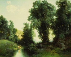 Kąpielisko, Cuernavaca, Meksyk, 1913 autorstwa Thomas Moran