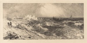 Dużo rozbrzmiewające morze autorstwa Thomas Moran