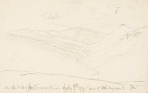 Zmierzch w drodze z Tongue River (głowa Little Big Horn) autorstwa Thomas Moran