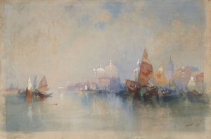 Wenecja: Laguna z widokiem na Santa Maria della Salute autorstwa Thomas Moran
