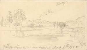 Rzeka Yellowstone, w pobliżu Rosebud autorstwa Thomas Moran