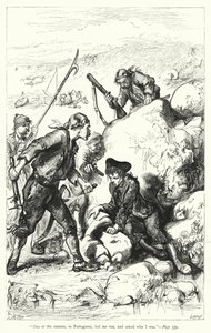 Ilustracja do Podróży Guliwera autorstwa Jonathana Swifta (rycina)