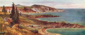 North Shore, jezioro Superior (kolorowa litografia)