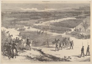 Wielki Przegląd Armii Potomaku – napisany przez Thomasa Nasta z Harpe..., 10 października 1863. autorstwa Thomas Nast
