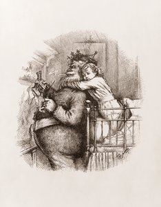 Święty Mikołaj Thomas Nast, c.1892 (czarno-biały grawerunek)