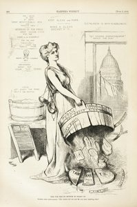 Ta wanna nie ma dna, na którym można by stać, 1875 (drewno) autorstwa Thomas Nast