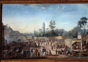 Widok na Place de la Revolution w Tuileries (1789-1799) Widok na Tuileries i obecny Place de la Concorde. Obraz Thomasa Naudeta (1778-1810) autorstwa Thomas Naudet