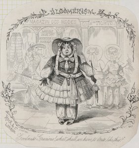 Wiktoriańska moda damska: bloomers (grawerunek)