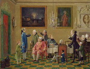 Brytyjscy panowie w domu Sir Horace Manna we Florencji, ok. 1763-65