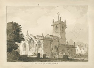 Ashley Church: rysunek w sepii, 1838 autorstwa Thomas Peploe Wood