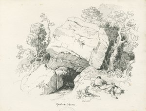 Biddulph - „Gawton Stone” : rysunek piórem i tuszem, 1836 autorstwa Thomas Peploe Wood