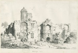 Biddulph Hall (stary): rysunek piórem i tuszem autorstwa Thomas Peploe Wood